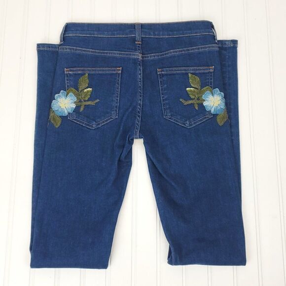 Gucci Floral Bloom Embroidered Stretch Denim Jeans in Blue I-0222a16 - Picture 8 of 16